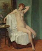 Victor Schivert Female Nude Sitting oil